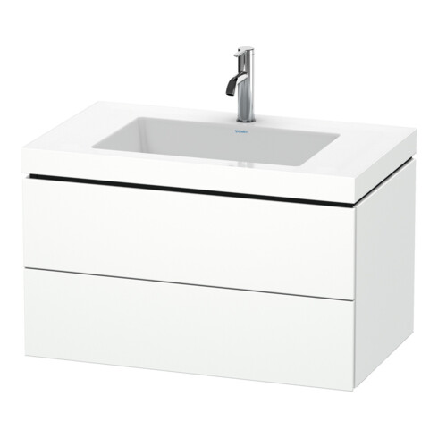 Duravit Meuble sous lavabo c-bonded L-Cube 80x48 cm, 1 tiroir, blanc mat, 2 tiroirs, suspendu