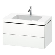 Duravit Meuble sous lavabo c-bonded L-Cube 80x48 cm, 1 tiroir, blanc mat, 2 tiroirs, suspendu