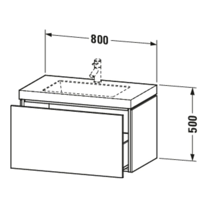 Duravit Meuble sous-lavabo c-bonded L-Cube 80x48 cm, 1 tiroir, blanc mat, suspendu