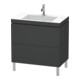 Duravit Meuble sous lavabo c-bonded L-Cube 80x48 cm, 1 tiroir, graph ma, 2 coulisses, debout-1
