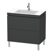 Duravit Meuble sous lavabo c-bonded L-Cube 80x48 cm, 1 tiroir, graph ma, 2 coulisses, debout