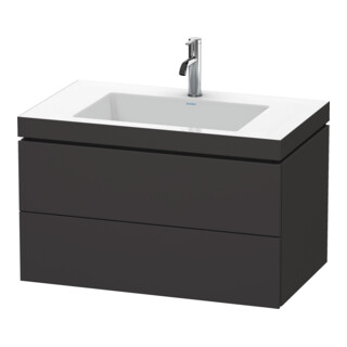 Duravit Meuble sous-lavabo c-bonded L-Cube 80x48 cm, 1 tiroir, gris mat, 2 tiroirs, suspendu
