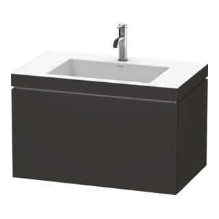 Duravit Meuble sous-lavabo c-bonded L-Cube 80x48 cm, 1 tiroir, gris mat, suspendu