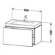 Duravit Meuble sous-lavabo c-bonded L-Cube 80x48 cm, 1 tiroir, gris mat, suspendu