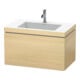 Duravit Meuble sous lavabo c-bonded L-Cube 80x48 cm, 1 tiroir, méd. chêne, 1 coulissant, suspendu-1