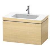 Duravit Meuble sous lavabo c-bonded L-Cube 80x48 cm, 1 tiroir, méd. chêne, 1 coulissant, suspendu