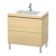 Duravit Meuble sous-lavabo c-bonded L-Cube 80x48 cm, 1 tiroir, méd. œuf, 2 coulissants, debout