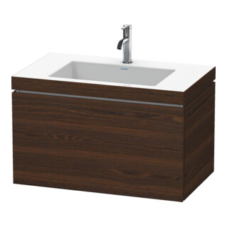 Duravit Meuble sous lavabo c-bonded L-Cube 80x48 cm, 1 tiroir, N chêne, 1 coulissant, suspendu