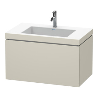 Duravit Meuble sous-lavabo c-bonded L-Cube 80x48 cm, 1 tiroir, Tau mat, suspendu