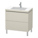 Duravit Meuble sous lavabo c-bonded L-Cube 80x48 cm, 1 tiroir, taupe mat, 2 tiroirs coulissants, vertical-1