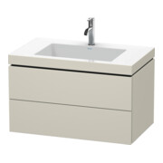Duravit Meuble sous lavabo c-bonded L-Cube 80x48 cm, 1 tiroir, taupe mat, 2 tiroirs, suspendu-1