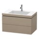 Duravit Meuble sous-lavabo c-bonded L-Cube 80x48 cm, 1 trou robinet, 2 tiroirs, suspendu-1