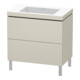 Duravit Meuble sous-lavabo c-bonded L-Cube 80x48 cm, o HL, Tau mat, 2 tiroirs, debout-1