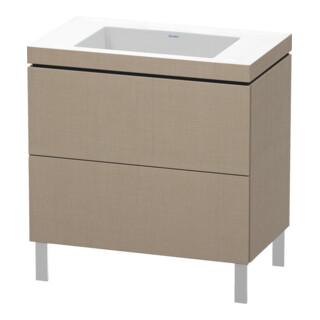 Duravit Meuble sous lavabo c-bonded L-Cube 80x48 cm, sans robinet, 2 tiroirs, debout