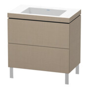 Duravit Meuble sous lavabo c-bonded L-Cube 80x48 cm, sans robinet, 2 tiroirs, debout