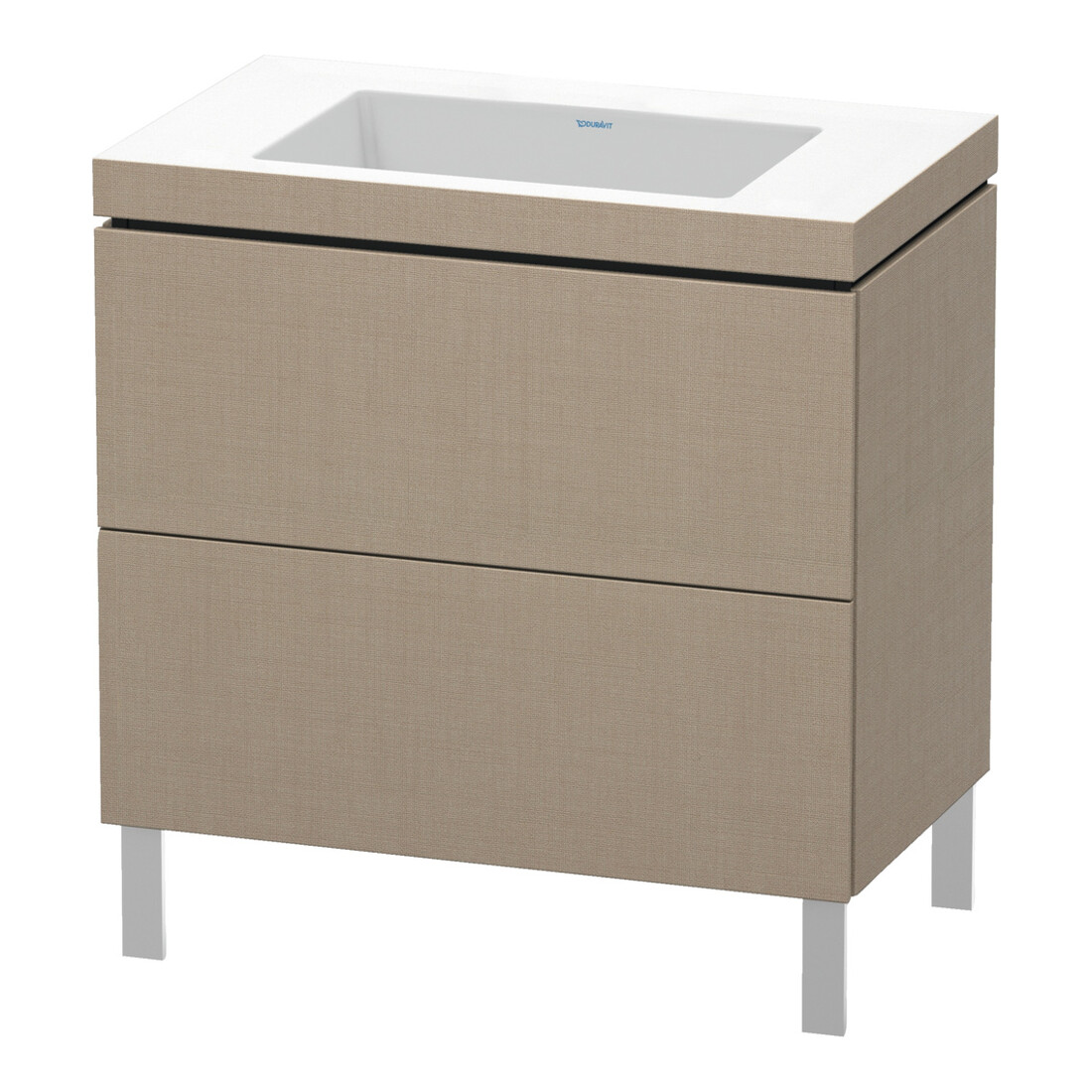 Duravit Meuble sous lavabo c-bonded L-Cube 80x48 cm, sans robinet, 2 tiroirs, debout