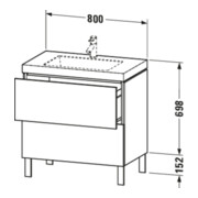 Duravit Meuble sous lavabo c-bonded L-Cube 80x48 cm, sans robinet, 2 tiroirs, debout-5