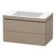 Duravit Meuble sous-lavabo c-bonded L-Cube 80x48 cm, sans robinet, laqué, 2 tiroirs, suspendu-1