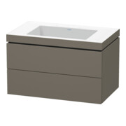 Duravit Meuble sous-lavabo c-bonded L-Cube 80x48 cm, sans trop-plein, 2 tiroirs, suspendu