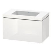 Duravit Meuble sous lavabo c-bonded L-Cube 80x48 cm, sans trop-plein, blanc brillant, 1 tiroir, suspendu-1