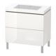 Duravit Meuble sous-lavabo c-bonded L-Cube 80x48 cm, sans trop-plein, blanc brillant, 2 tiroirs, debout-1