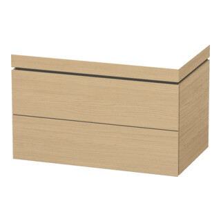 Duravit Meuble sous-lavabo c-bonded L-Cube 80x48 cm, sans trop-plein, chêne naturel, 2 tiroirs