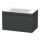 Duravit Meuble sous-lavabo c-bonded L-Cube 80x48 cm, sans trop-plein, graph ma, 2 tiroirs, suspendu-1