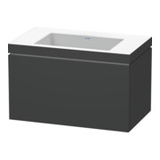 Duravit Meuble sous-lavabo c-bonded L-Cube 80x48 cm, sans trop-plein, graphite mat, 1 tiroir, suspendu