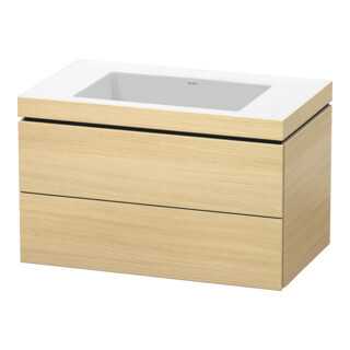 Duravit Meuble sous lavabo c-bonded L-Cube 80x48 cm, sans trop-plein, méd. blanc, 2 tiroirs, suspendu
