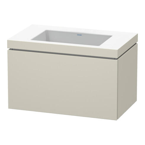 Duravit Meuble sous-lavabo c-bonded L-Cube 80x48 cm, sans trop-plein, Tau mat, 1 tiroir, suspendu