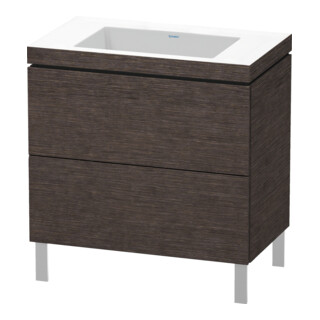 Duravit Meuble sous-lavabo c-bonded L-Cube 80x48 cm, sans trou, 2 tiroirs, debout