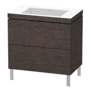 Duravit Meuble sous-lavabo c-bonded L-Cube 80x48 cm, sans trou, 2 tiroirs, debout-1