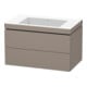 Duravit Meuble sous lavabo c-bonded L-Cube 80x48 cm, sans trou, 2 tiroirs, suspendu-1