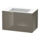 Duravit Meuble sous-lavabo c-bonded L-Cube 80x48 cm, sans trou, gris brillant, 1 tiroir, suspendu-1