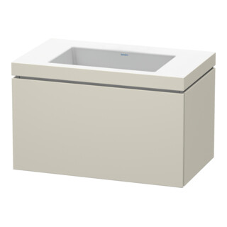 Duravit Meuble sous lavabo c-bonded L-Cube 80x48 cm, taupe mat, 1 tiroir, suspendu