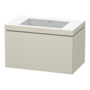 Duravit Meuble sous lavabo c-bonded L-Cube 80x48 cm, taupe mat, 1 tiroir, suspendu