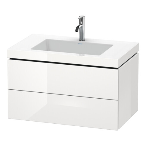 Duravit Meuble sous-lavabo c-bonded L-Cube 80x48cm, 1 tiroir HL, blanc hgl, 2 tiroirs, suspendu