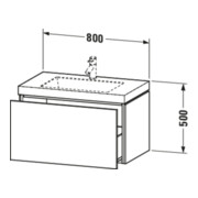 Duravit Meuble sous-lavabo c-bonded L-Cube 80x48cm, 1 tiroir, suspendu-4