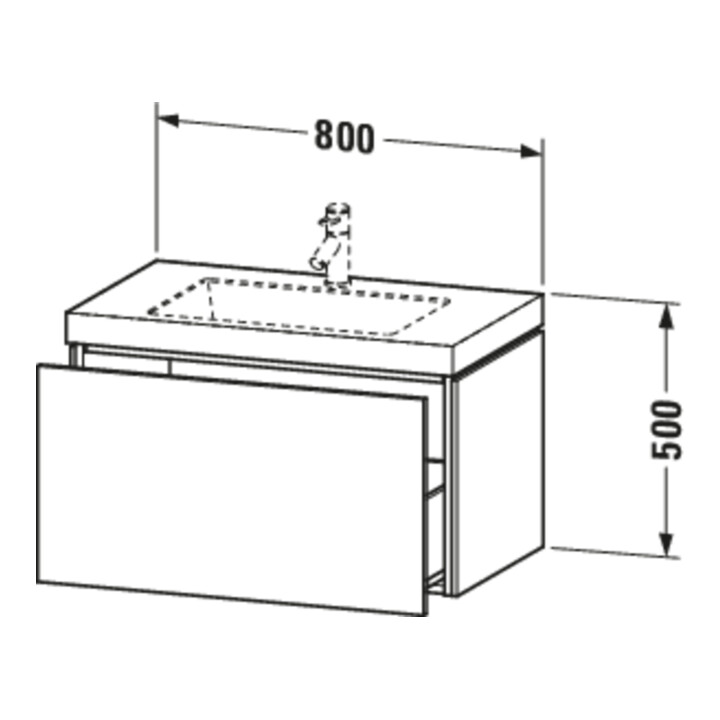 Duravit Meuble sous-lavabo c-bonded L-Cube 80x48cm, s/é, N, 1 tiroir, suspendu