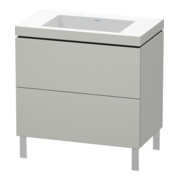 Duravit Meuble sous lavabo c-bonded L-Cube 80x48cm, sans trop-plein, 2 tiroirs, vertical