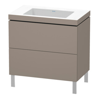 Duravit Meuble sous lavabo c-bonded L-Cube 80x48cm, sans trop-plein, bas. mat, 2 tiroirs, vertical