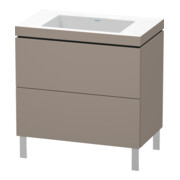 Duravit Meuble sous lavabo c-bonded L-Cube 80x48cm, sans trop-plein, bas. mat, 2 tiroirs, vertical