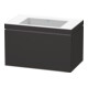 Duravit Meuble sous-lavabo c-bonded L-Cube 80x48cm, sans trop-plein, gris mat, 1 tiroir, suspendu-1