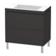 Duravit Meuble sous lavabo c-bonded L-Cube 80x48cm, sans trop-plein, gris mat, 2 tiroirs, debout-1