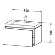 Duravit Meuble sous-lavabo c-bonded L-Cube 80x48cm, sans trou, 1 tiroir, suspendu-4