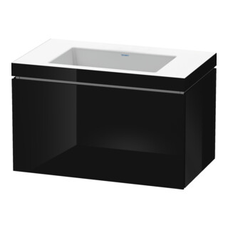 Duravit Meuble sous-lavabo c-bonded L-Cube 80x48cm, sans trou, blanc brillant, 1 tiroir, suspendu