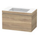 Duravit Meuble sous-lavabo c-bonded L-Cube 80x48cm, sans trou, blanc marbré, 1 tiroir, suspendu-1