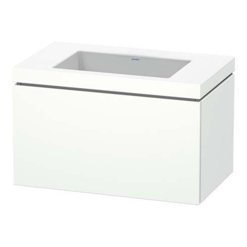 Duravit Meuble sous-lavabo c-bonded L-Cube 80x48cm, sans trou, blanc mat, 1 tiroir, suspendu
