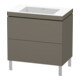 Duravit Meuble sous-lavabo c-bonded L-Cube 80x48cm, sans trou, blanc mat, 2 tiroirs, debout-1