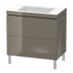 Duravit Meuble sous lavabo c-bonded L-Cube 80x48cm, sans trou, gris brillant, 2 tiroirs, debout-1